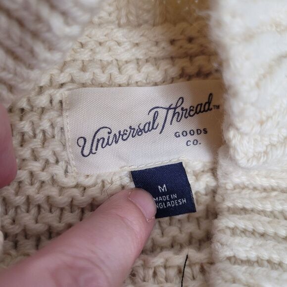 UNIVERSAL THREAD sweater cream mock neck crochet‎ sleeve boxy M - Picture 5 of 10